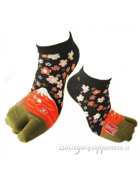 Tabi flip flop socks fuji sakura design (tag.M)