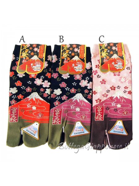 Tabi calze infradito disegno fuji sakura (tag.M) tre colori