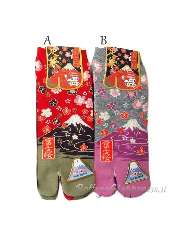 Tabi calze infradito disegno fuji sakura (tag.M)
