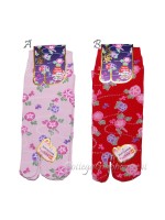 Tabi thong socks asagao flowers design (tag.M)