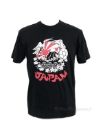 T-shirt Japan black crane and turtle