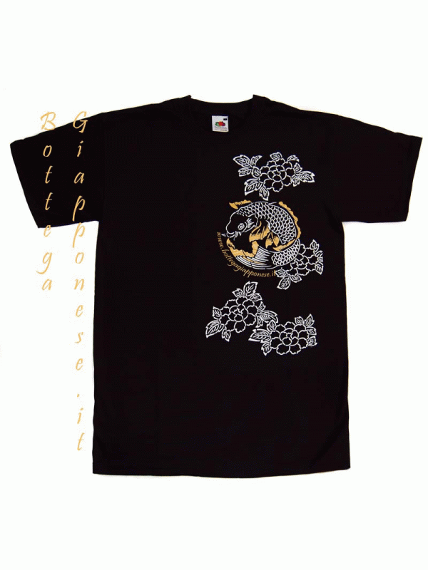 T-shirt Black with koi carp