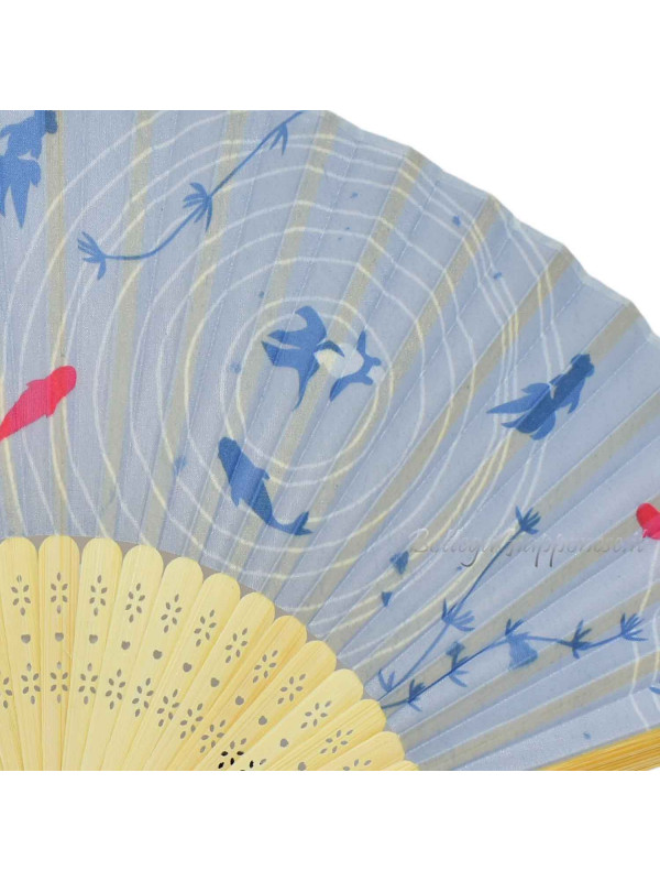 Sensu kingyo Japanese light blue fan
