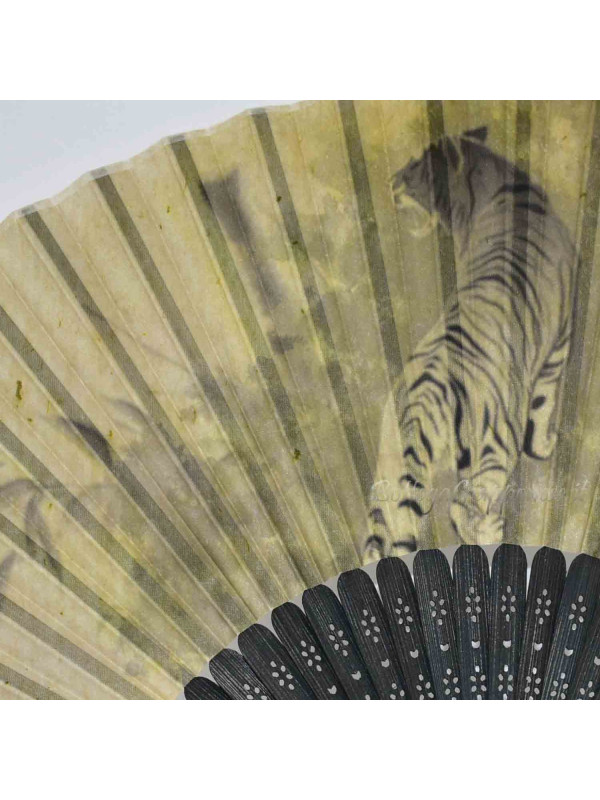 Sensu Tigre ventaglio beige giapponese