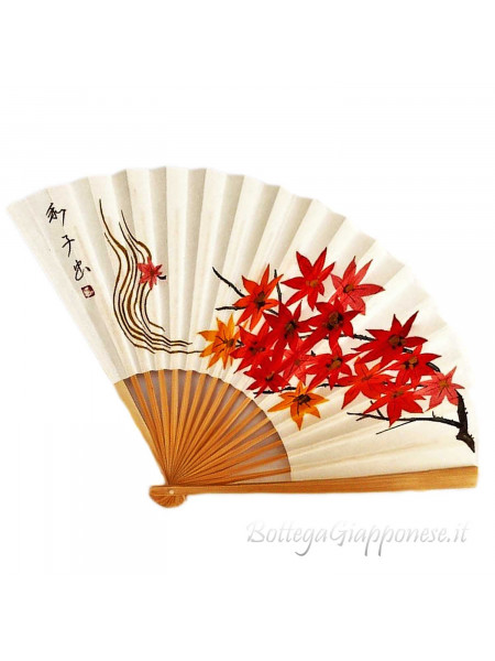 Sensu hand painted maple fan