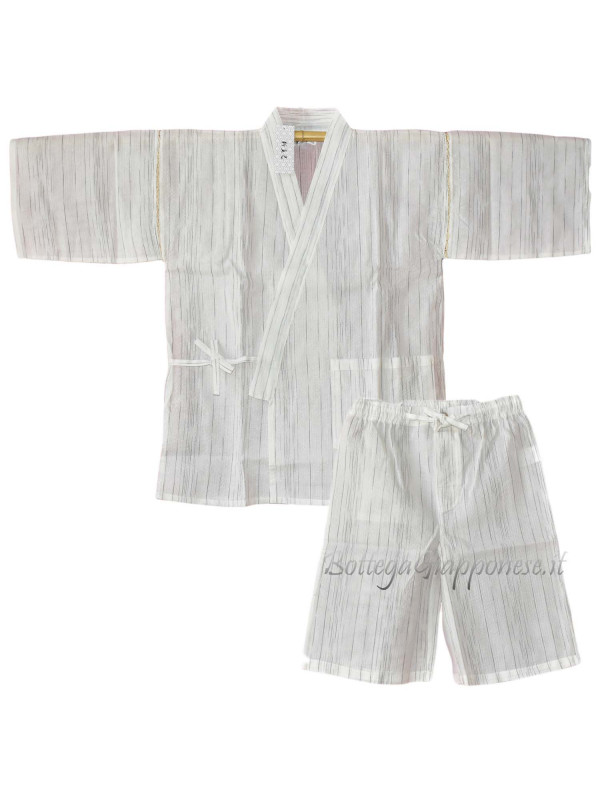 Jinbei white suit jacket and pants