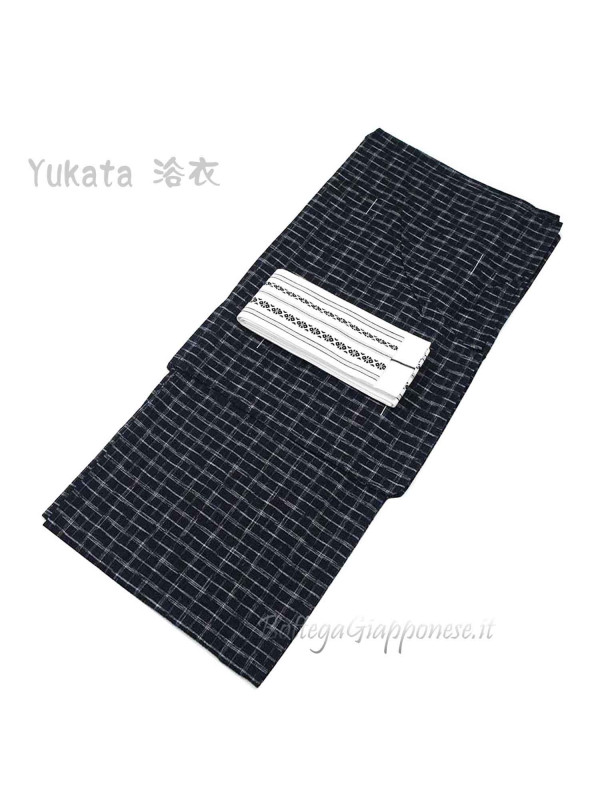 Yukata uomo set con obi (XL) Cotone/Lino