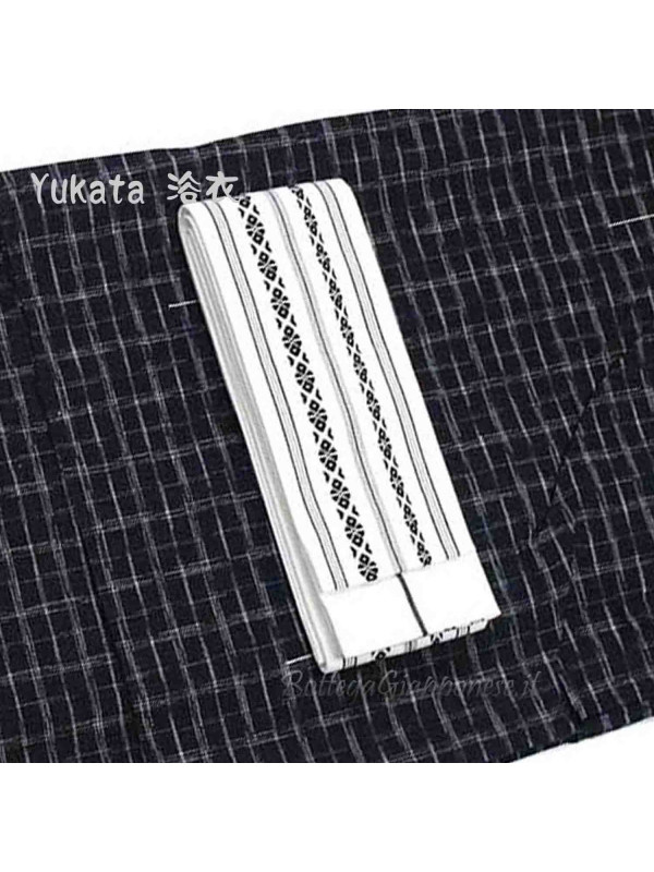 Yukata uomo set con obi (XL) Cotone/Lino