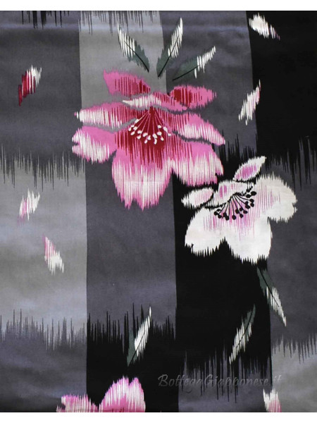 Yukata Black shade with flowers [Sachico]