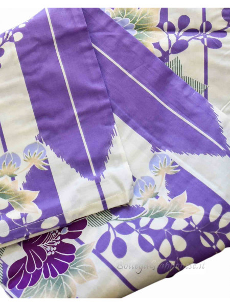 White yukata with violet design [shiro]